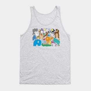 Zoo Animal Hand DRawn Tank Top